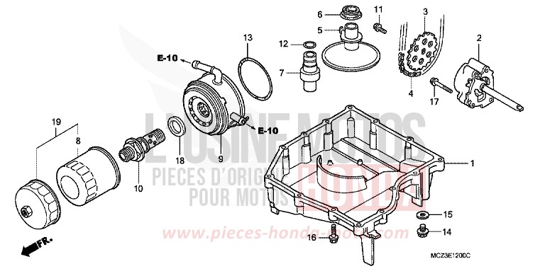 OELWANNE/OELPUMPE von CB1300 Super Bold'or ABS SCHWARZ (NH1) von 2002